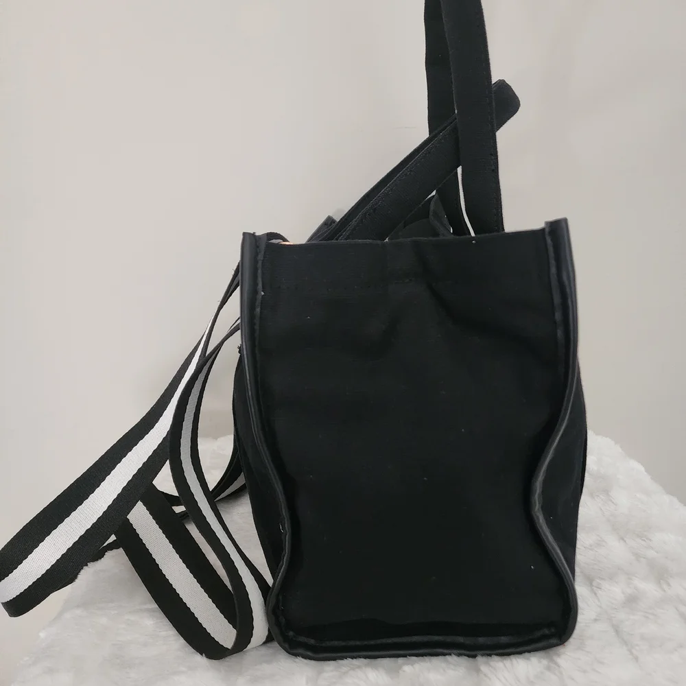 Meejune Women Canvas Tote Handbags with Striped Strap - Picture 2 of 6